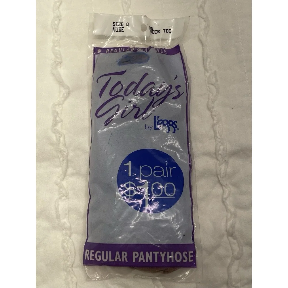 Vintage Today's Girl by L'eggs‎ Sheer Toe Regular Panty Pantyhose Nude Size A